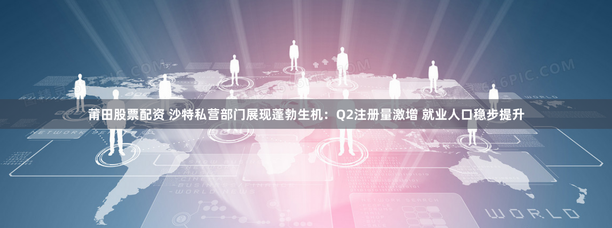 莆田股票配资 沙特私营部门展现蓬勃生机：Q2注册量激增 就业人口稳步提升